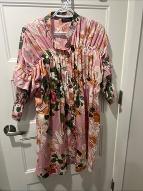 Sartorial Pink Floral Kids Dress by